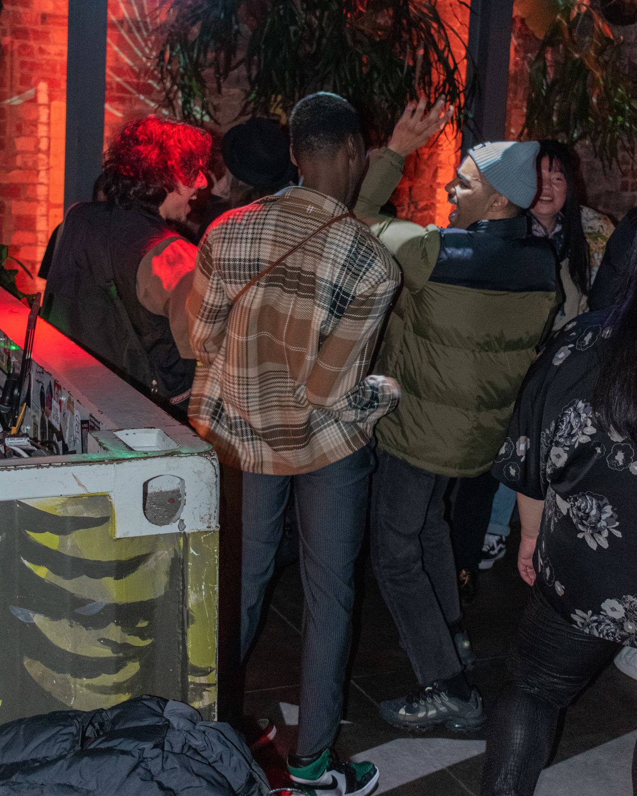 The crowd packed in around the booth at an Ice Cream Sundays night